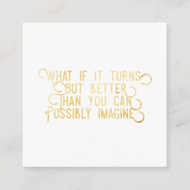 Cartão De Visita Quadrado Melhor Do Que Pode Imaginar - Cartão Quadrado (Frente)