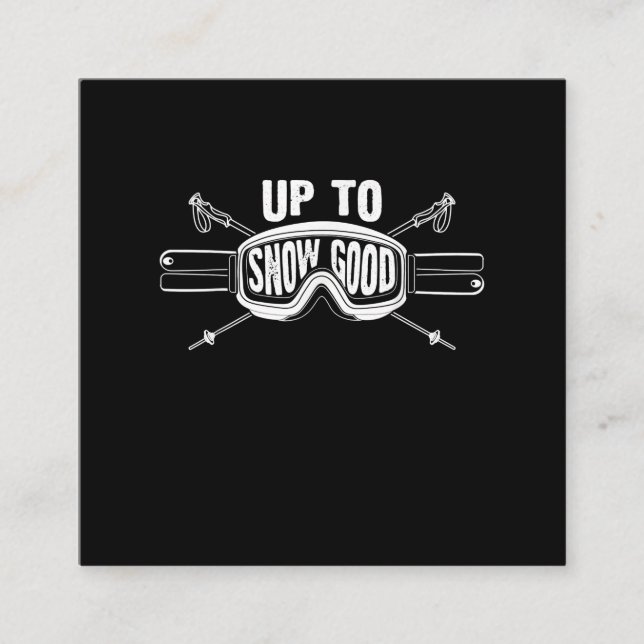 Cartão De Visita Quadrado Melhor Passeio De Esqui Para Neve (Frente)