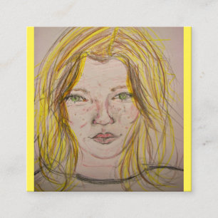 Cartão De Visita Quadrado Menina Modelo