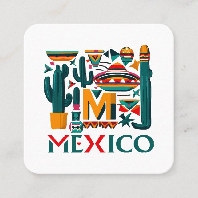 CARTÃO DE VISITA QUADRADO MÉXICO (Frente)