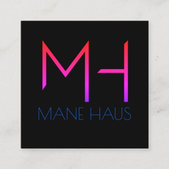 Cartão De Visita Quadrado Miami Noite Tarde (Frente)