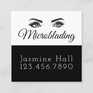 Cartão De Visita Quadrado Microblading, Sobrancelhas, Tatuagem, Maquiagem Pe