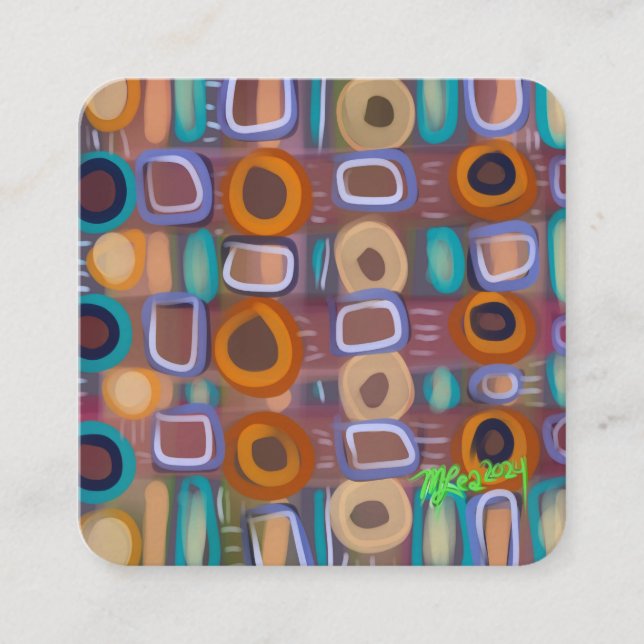 Cartão De Visita Quadrado Mid Century Modern Abstract Pattern Creative  (Frente)