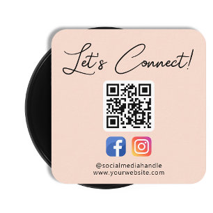 Cartão De Visita Quadrado Mídia social conecta-se com o nosso profissional p