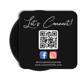 Cartão De Visita Quadrado Mídia social conecta-se com o nosso profissional p