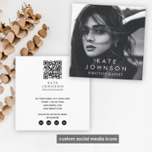 Mídia social de código QR de foto mínima simples m