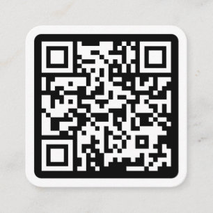 Cartão De Visita Quadrado Mídia social de código QR personalizado mínimo mod