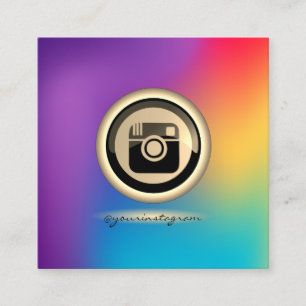 Cartão De Visita Quadrado Mídia Social Instagram Holográfica Colorida Legal