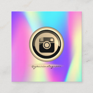 Cartão De Visita Quadrado Mídia Social Instagram Holográfica Legal