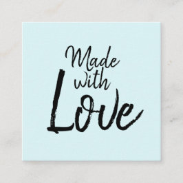 Cartão De Visita Quadrado Mídia social moderna e azul feita à mão