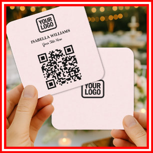 Cartão De Visita Quadrado Mídias Sociais Conecte-se Conosco Instagram QR Cod