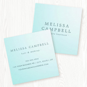 Cartão De Visita Quadrado Minerador profissional feminino azul-aqua