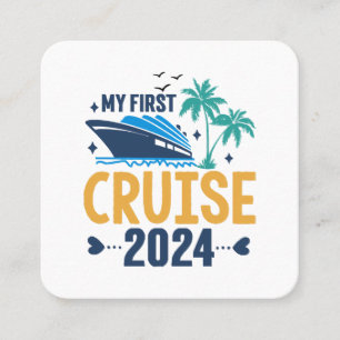 Cartão De Visita Quadrado Minha Primeira Viagem de Cruzeiro 2024