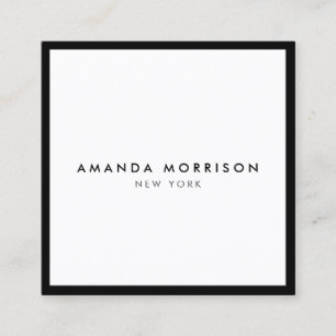 Cartão De Visita Quadrado Mínima Luxury preto/branco