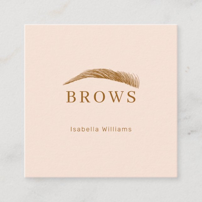 Cartão De Visita Quadrado Minimal elegant Augenbrauen Visitenkarte (Frente)