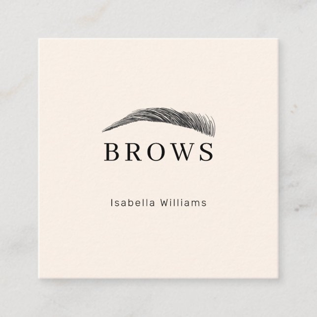 Cartão De Visita Quadrado Minimal elegant Augenbrauen Visitenkarte (Frente)