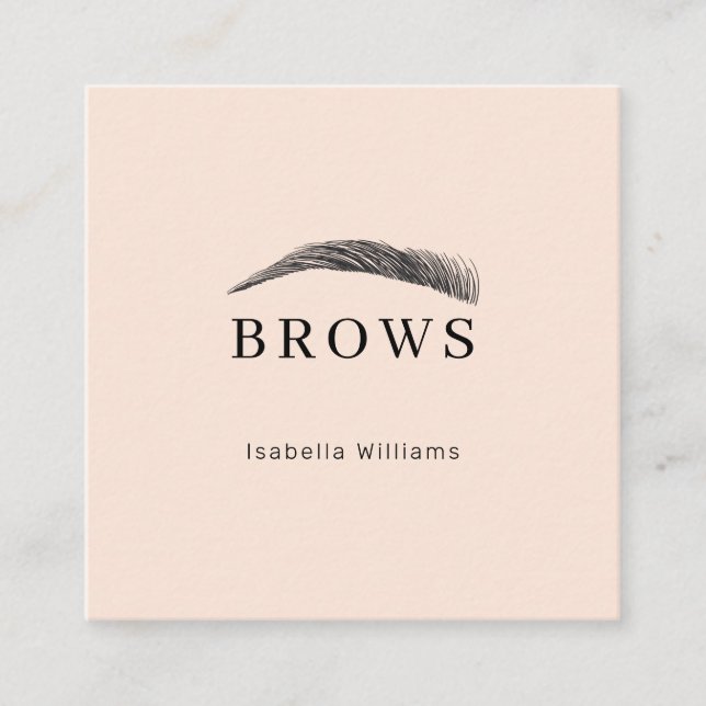 Cartão De Visita Quadrado Minimal elegant Augenbrauen Visitenkarte (Frente)