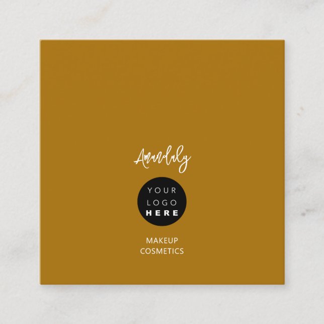 Cartão De Visita Quadrado Minimalismo de tom terrestre do código QR (Frente)