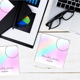 Cartão De Visita Quadrado Minimalismo do logotipo rosa rosa personalizado da