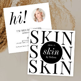 Cartão De Visita Quadrado Minimalist Modern Dermatologist Aesthetician Photo