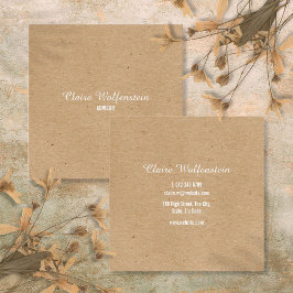 Cartão De Visita Quadrado Minimalista Kraft Moderno Profissional