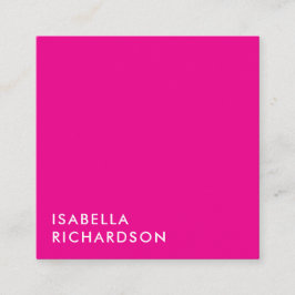 Cartão De Visita Quadrado Minimalista moderno de magenta