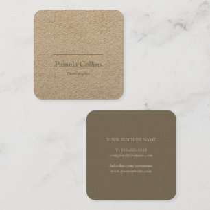 Cartão De Visita Quadrado Minimalista Rústico Simples Elegante Papel Kraft