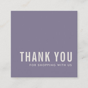 CARTÃO DE VISITA QUADRADO MINÍMICA LAVANDA LILAC PURPLE OBRIGADO