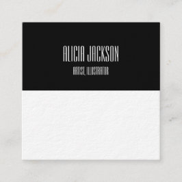 Cartão De Visita Quadrado Minimização Geométrica de Bloco Branco Preto