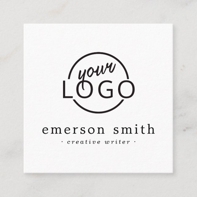 Cartão De Visita Quadrado Mínimo de logotipo personalizado moderno (Frente)