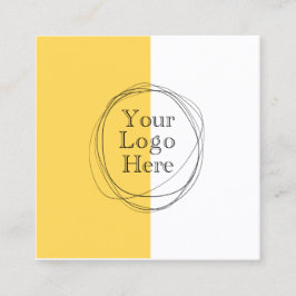 Cartão De Visita Quadrado Mínimo de Logotipo Personalizado | Mostarda Amarel