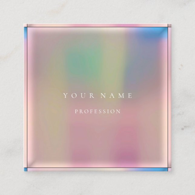 Cartão De Visita Quadrado Mínimo Dourado Simplesmente Profissional (Frente)