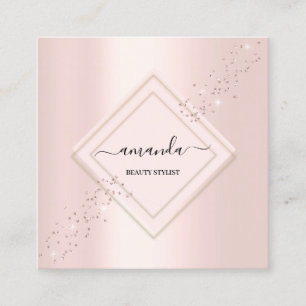 Cartão De Visita Quadrado Mínimo Profissional - Rosa Rosa Rosa Rosa Mole