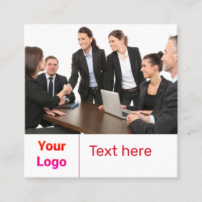 CARTÃO DE VISITA QUADRADO MÍNIMO SIMPLES ADICIONE O TEXTO PERSONALIZADO DO L (Frente)