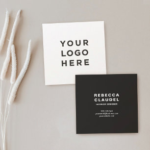Cartão De Visita Quadrado Mínimo simples do logotipo de sua empresa