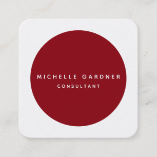 Cartão De Visita Quadrado Miniprofissional Moderno Minimalista Vermelho Prof