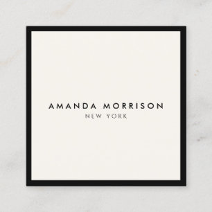 Cartão De Visita Quadrado Minúsculo luxo Boutique Black/Ivory