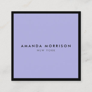 Cartão De Visita Quadrado Minúsculo Luxury Boutique Black/Periwinkle