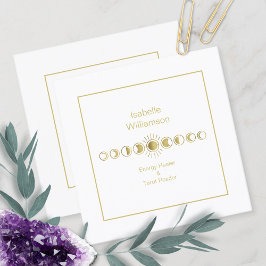 Cartão De Visita Quadrado Mística Celestial Estrelas Ametista Espiritual