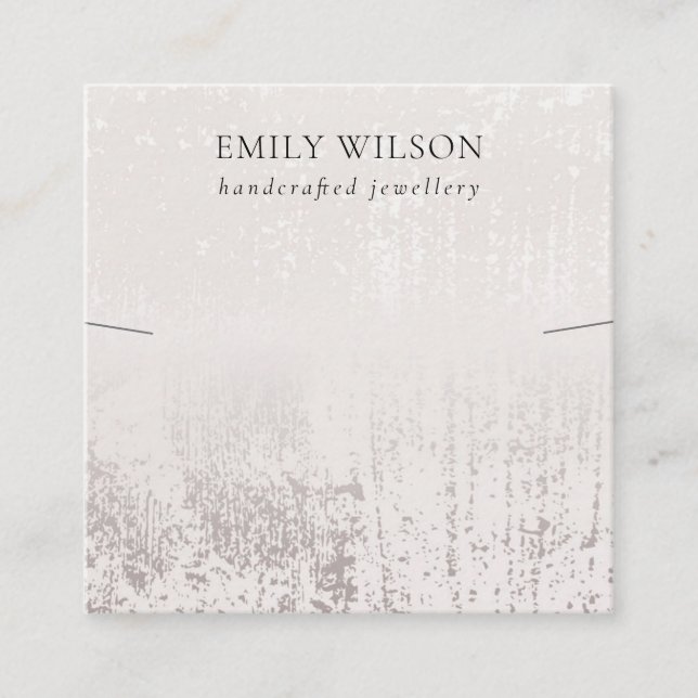 Cartão De Visita Quadrado Modelo abstrato Silver Rainfall Banda (Frente)
