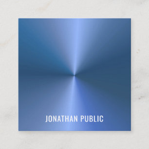 Cartão De Visita Quadrado Modelo azul simples e elegante profissional