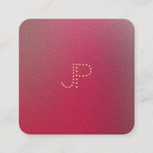 Cartão De Visita Quadrado Modelo de aparência estruturada por monograma Dour