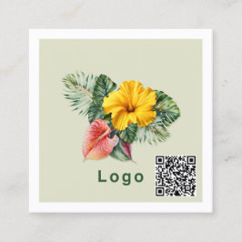 Cartão De Visita Quadrado Modelo de logotipo Código QR