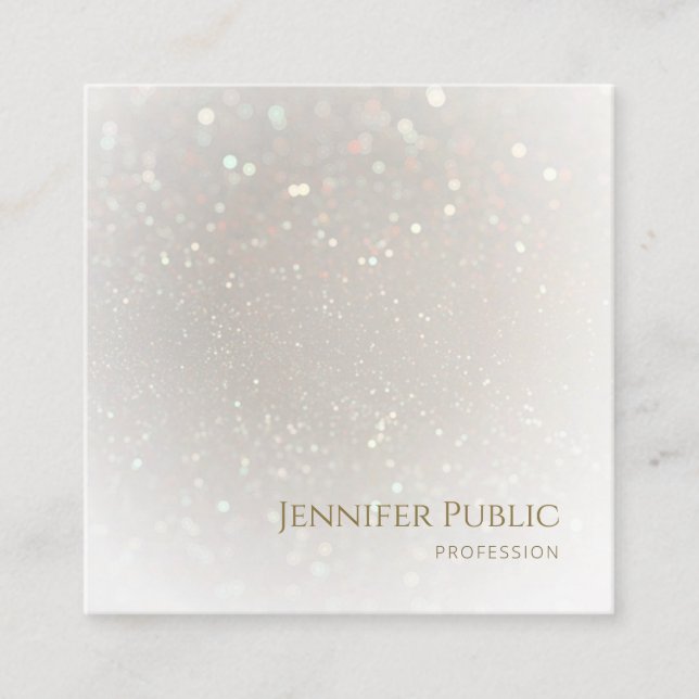 Cartão De Visita Quadrado Modelo de luxo moderno e elegante (Frente)