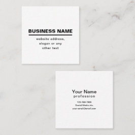 Cartão De Visita Quadrado Modelo de Nome de Negócios Moderno e Ousado | P&B