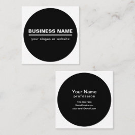 Cartão De Visita Quadrado Modelo de Nome de Negócios Moderno e Ousado | P&B