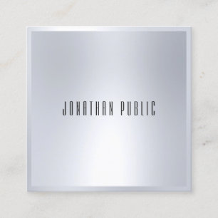 Cartão De Visita Quadrado Modelo de Prata Profissional