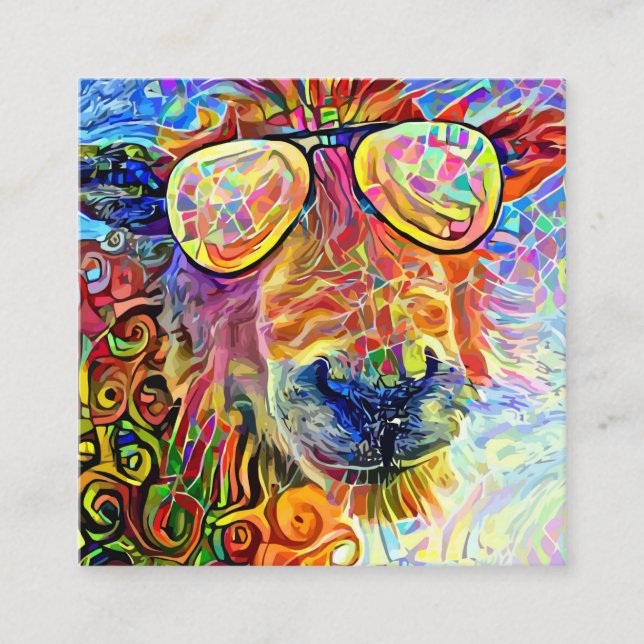 Cartão De Visita Quadrado Modelo de Retrato de Ovelha de Fazenda Legal artís (Frente)