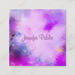 Cartão De Visita Quadrado Modelo do Script de Caligrafia Elegante Moderno