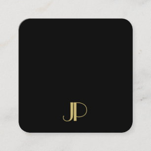 Cartão De Visita Quadrado Modelo Dourado elegante moderno luxuoso do